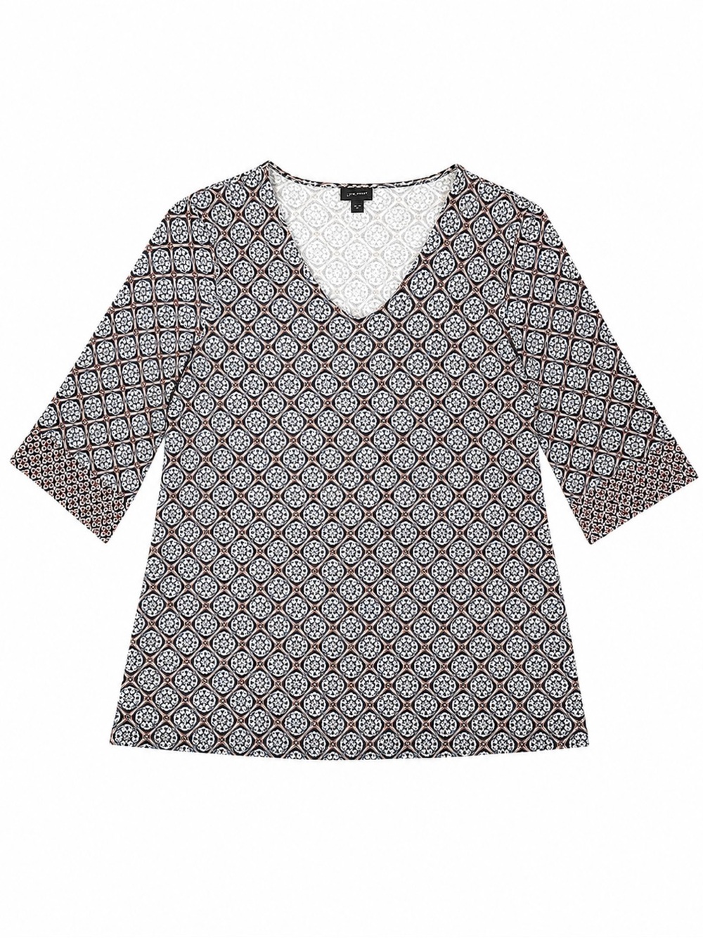 J. Jill Wearever Collection XL Geometric Print Stretch Knit Tunic Top